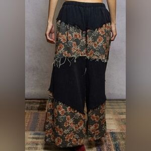 POL Boho Black & Floral Wide-Leg Pants 🌸 🖤